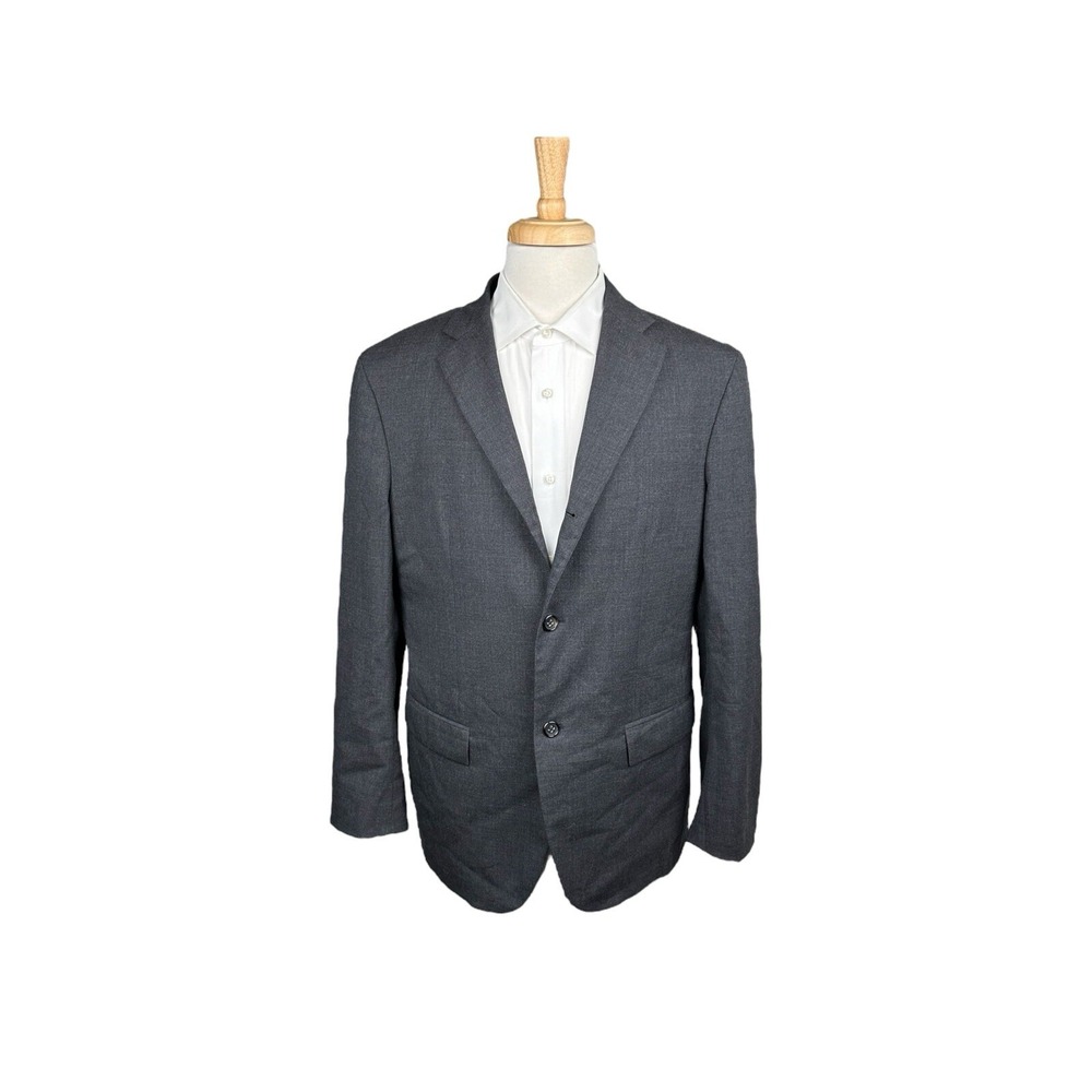 Jil Sander Charcoal Gray Pure Wool Mens Suit 40R Pant 32x29 Tailor Made